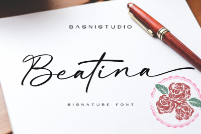 Beatina signature font