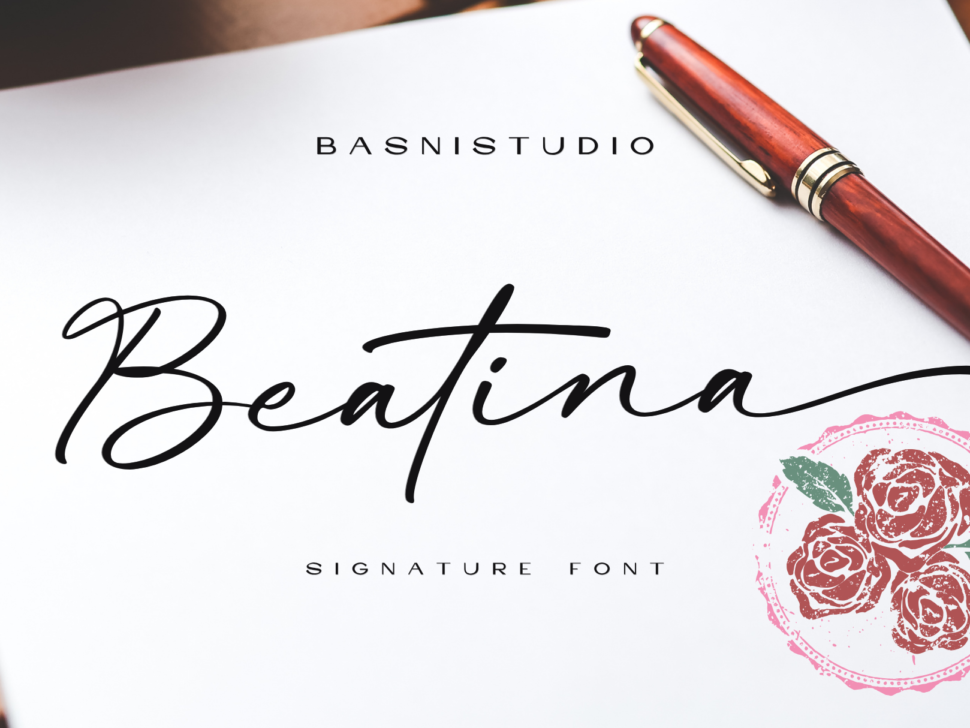 Beatina signature font