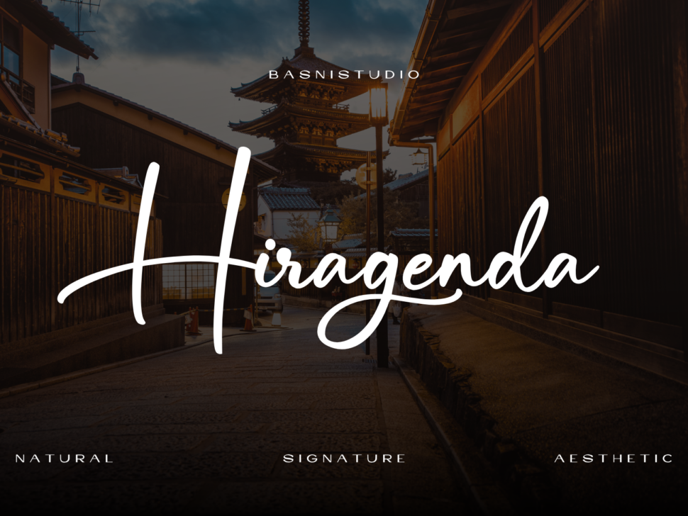 Hiragenda - Signature Font